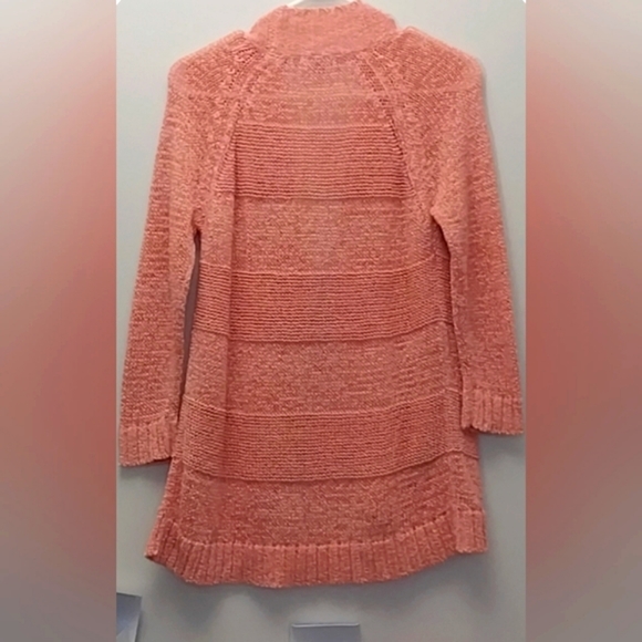 Lille Cardigan knitting pattern front open Long sleeve s Small in Orange - Picture 2 of 4